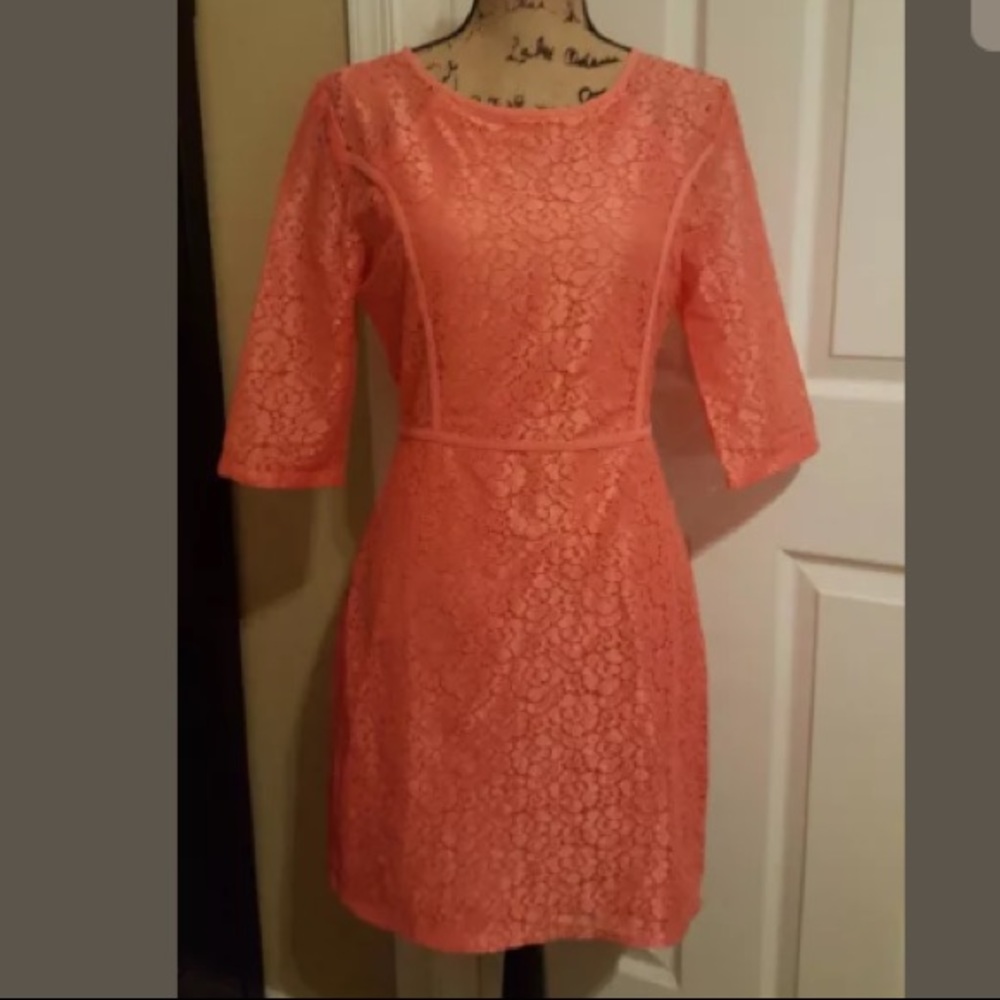 Cooper st Australia salmon coral lace dress size 6
